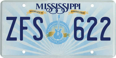 MS license plate ZFS622