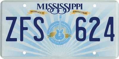 MS license plate ZFS624