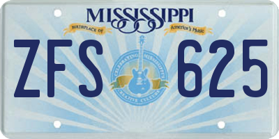 MS license plate ZFS625