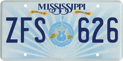 MS license plate ZFS626