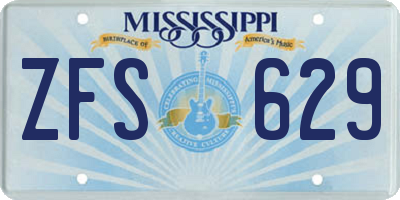 MS license plate ZFS629