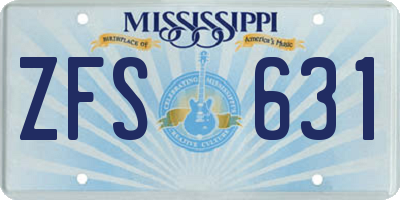 MS license plate ZFS631