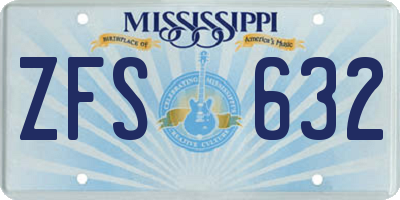 MS license plate ZFS632