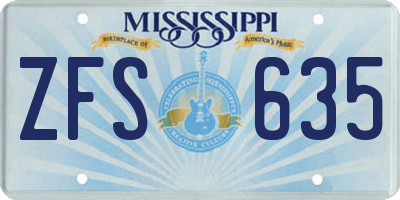 MS license plate ZFS635