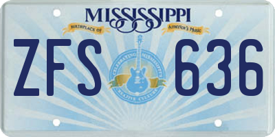 MS license plate ZFS636