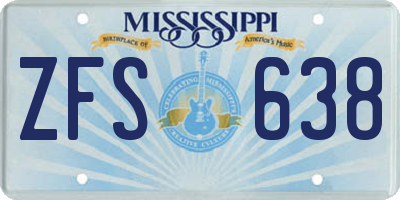 MS license plate ZFS638