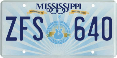 MS license plate ZFS640
