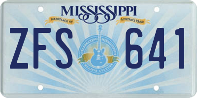 MS license plate ZFS641