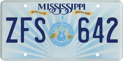 MS license plate ZFS642