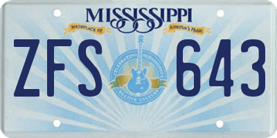 MS license plate ZFS643