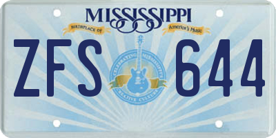 MS license plate ZFS644