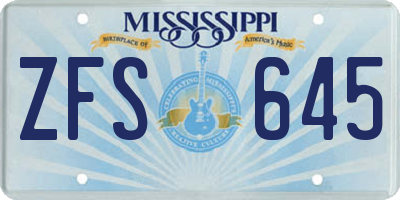 MS license plate ZFS645