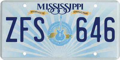 MS license plate ZFS646