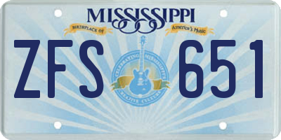 MS license plate ZFS651
