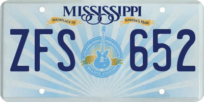 MS license plate ZFS652