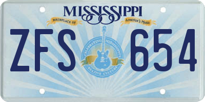 MS license plate ZFS654