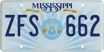 MS license plate ZFS662