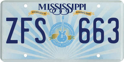 MS license plate ZFS663
