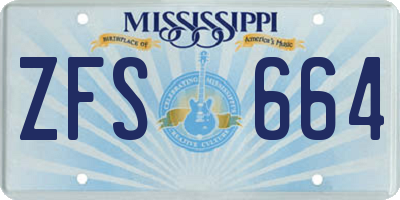 MS license plate ZFS664