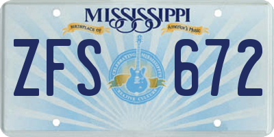 MS license plate ZFS672