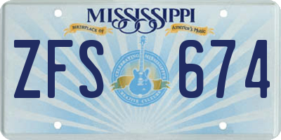 MS license plate ZFS674