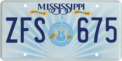 MS license plate ZFS675
