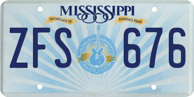 MS license plate ZFS676