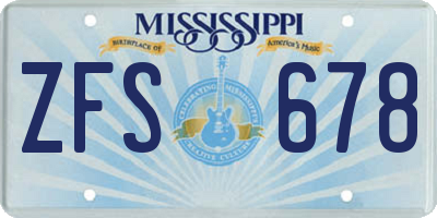 MS license plate ZFS678