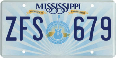MS license plate ZFS679
