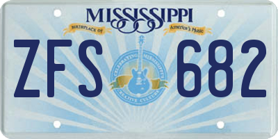 MS license plate ZFS682