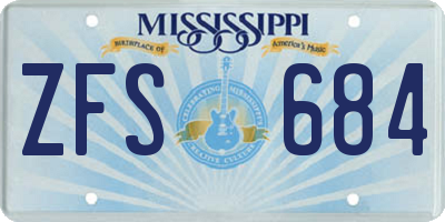 MS license plate ZFS684