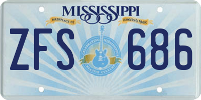 MS license plate ZFS686