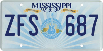 MS license plate ZFS687