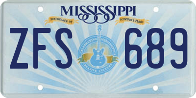 MS license plate ZFS689
