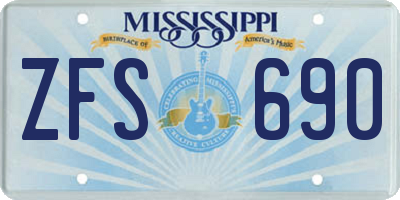 MS license plate ZFS690