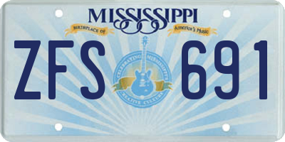 MS license plate ZFS691