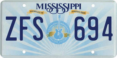 MS license plate ZFS694