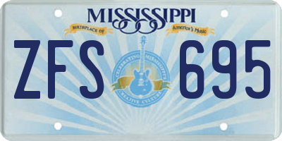 MS license plate ZFS695