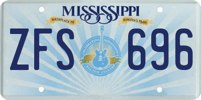 MS license plate ZFS696