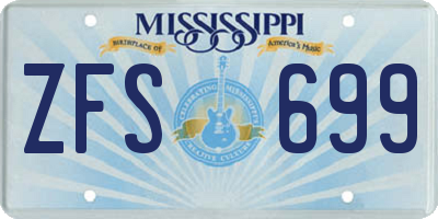 MS license plate ZFS699