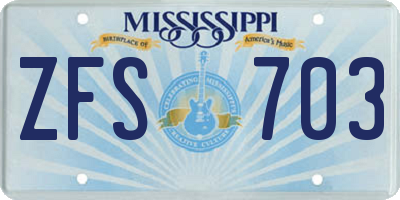 MS license plate ZFS703