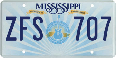 MS license plate ZFS707