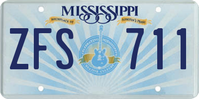 MS license plate ZFS711