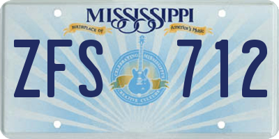 MS license plate ZFS712