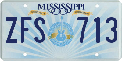 MS license plate ZFS713