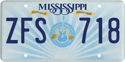 MS license plate ZFS718