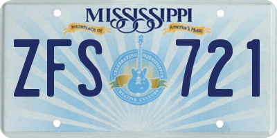 MS license plate ZFS721