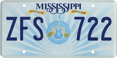MS license plate ZFS722