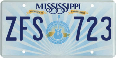 MS license plate ZFS723