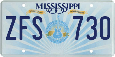 MS license plate ZFS730